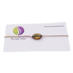 Bratara Therapy Chihlimbar lamaie, oval fatetat 13mm