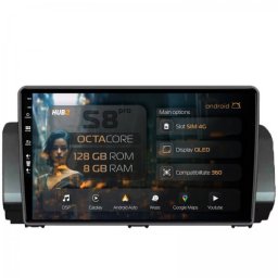Navigatie Dacia Sandero III / Logan III (2021-2026) 8GB RAM Android 13 Octacore Slot Sim 4G DSP GPS Wi-FI Carplay Android Auto USB Bluetooth Waze Touchscreen 10.1 Inch