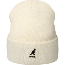 Kangol, caciula barbati 2-way text, Alb prafuit