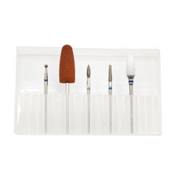 Set de bituri pentru manichiură, 5 bucăți, brâu albastru
