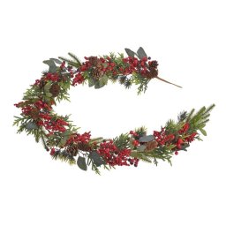 Ghirlanda brad artificial +con+frunze+bobite rosii pentru aranjamente florale
