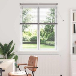 Jaluzea pentru Fereastra cu perdele Manual Argintiu Aluminiu GartenMobel Dekor