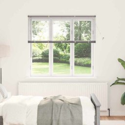 Jaluzea pentru Fereastra cu perdele Manual Argintiu Aluminiu GartenMobel Dekor