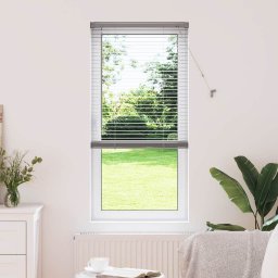 Jaluzea pentru Fereastra cu perdele Manual Argintiu Aluminiu GartenMobel Dekor