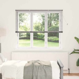 Jaluzea pentru Fereastra cu perdele Manual Argintiu Aluminiu GartenMobel Dekor