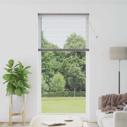 Jaluzea pentru Fereastra cu perdele Manual Argintiu Aluminiu GartenMobel Dekor