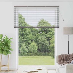 Jaluzea pentru Fereastra cu perdele Manual Argintiu Aluminiu GartenMobel Dekor