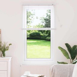 Jaluzea pentru Fereastra cu perdele Manual Alb Aluminiu GartenMobel Dekor