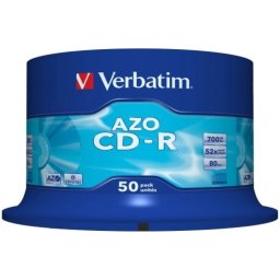 CD-R VERBATIM 700MB, 80min, viteza 52x, 50 buc, spindle, AZO Crystal 43343
