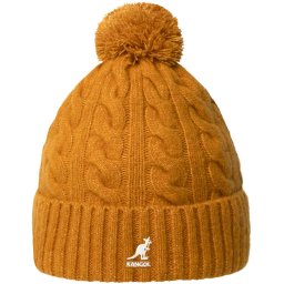 Kangol, Caciula din amestec de lana cu ciucure Pom, Portocaliu