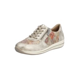 Rieker Sneaker low alb kitt / auriu / verde deschis / roșu