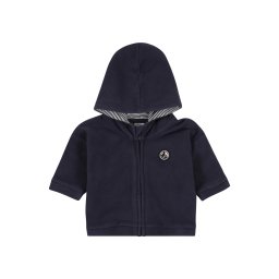 PETIT BATEAU Jachetă fleece bleumarin / alb murdar