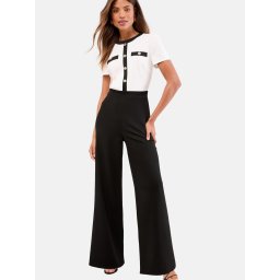 Lipsy Salopeta negru / alb
