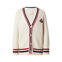 GANT Cardigan dimensiuni mari 'VARSITY' crem / roșu / negru