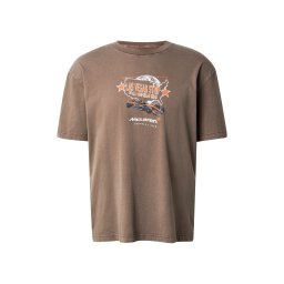 HOLLISTER Tricou 'MCLAREN VEGAS' maro deschis / portocaliu deschis / negru / alb