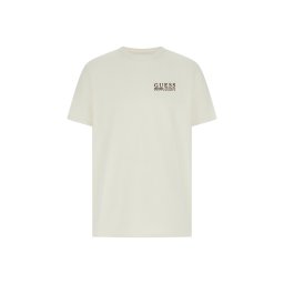 GUESS Tricou 'CALI' maro închis / alb