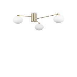 Plafonieră Hermes 288260, D:90 cm, 3xG9, metal alamă, sticlă albă