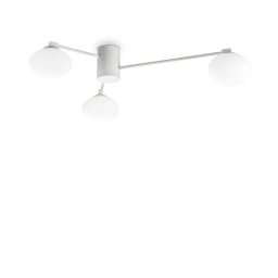 Plafonieră Hermes 322674, D:90 cm, 3xG9, metal alb, sticlă albă