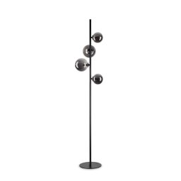 Lampadar Perlage 306988, L:32 cm H:164 cm, 4x4W G9 LED, metal negru, sticlă fumurie
