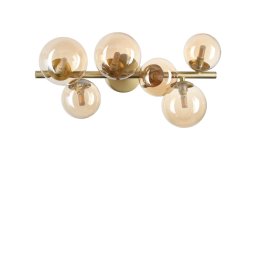 Plafoniera globuri Perlage 327822, L:49 cm, H:19,5 cm, metal alamă, sticlă ambră