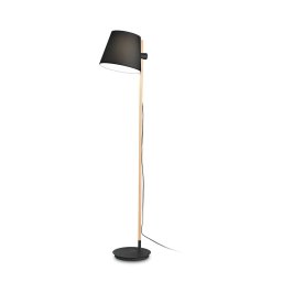 Lampadar podea Axel, 1xE27, L:30 cm, H:168 cm, lemn natur, metal negru