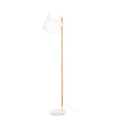 Lampadar podea Axel, 1xE27, L:30 cm, H:168 cm, lemn natur, metal alb