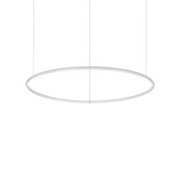 Lustră rotundă LED Hulahoop 258768 albă, D:81,5 cm, 40W, 3000K - lumina caldă, H min 17 / max 212 cm