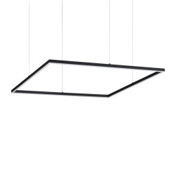 Lustră patrată LED Oracle Slim neagră, L:90 cm, 51W, 3000K - lumina caldă, H min 9 / max 205 cm