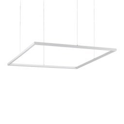 Lustră patrată LED Oracle Slim alba, L:90 cm, 51W, 3000K - lumina caldă, H min 9 / max 205 cm