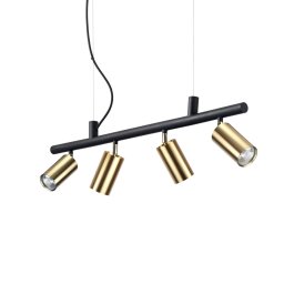 Suspensie cu spoturi orientabile Dynamite SP4, 4x7W LED, 2560 lumeni, L:760 mm H:2250 mm, negru/alama