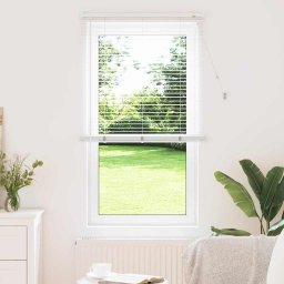 Jaluzea pentru Fereastra cu perdele Manual Alb Aluminiu GartenMobel Dekor