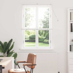 Jaluzea pentru Fereastra cu perdele Manual Alb Aluminiu GartenMobel Dekor