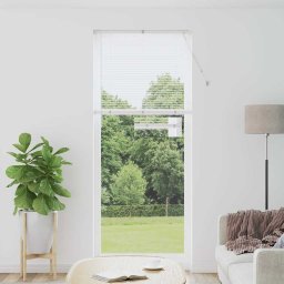 Jaluzea pentru Fereastra cu perdele Manual Alb Aluminiu GartenMobel Dekor