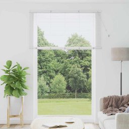 Jaluzea pentru Fereastra cu perdele Manual Alb Aluminiu GartenMobel Dekor