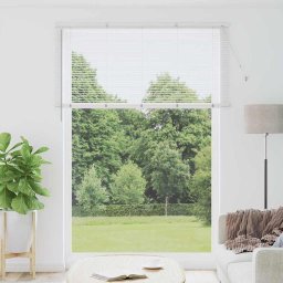 Jaluzea pentru Fereastra cu perdele Manual Alb Aluminiu GartenMobel Dekor