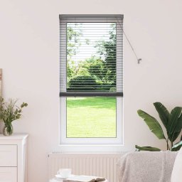 Jaluzea pentru Fereastra cu perdele Manual Gri închis Aluminiu GartenMobel Dekor