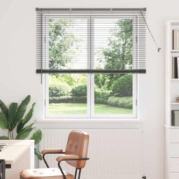 Jaluzea pentru Fereastra cu perdele Manual Gri închis Aluminiu GartenMobel Dekor