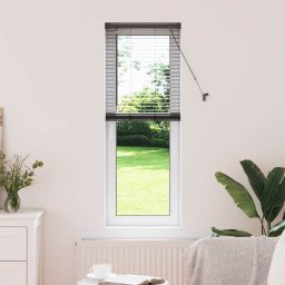 Jaluzea pentru Fereastra cu perdele Manual Negru Aluminiu GartenMobel Dekor