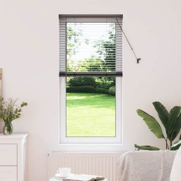 Jaluzea pentru Fereastra cu perdele Manual Negru Aluminiu GartenMobel Dekor
