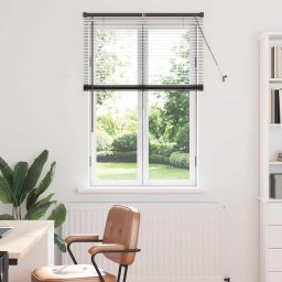 Jaluzea pentru Fereastra cu perdele Manual Negru Aluminiu GartenMobel Dekor