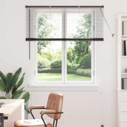 Jaluzea pentru Fereastra cu perdele Manual Negru Aluminiu GartenMobel Dekor