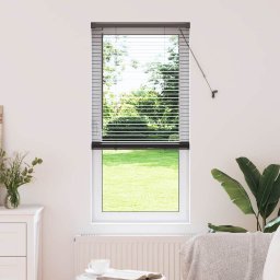Jaluzea pentru Fereastra cu perdele Manual Negru Aluminiu GartenMobel Dekor