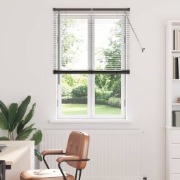 Jaluzea pentru Fereastra cu perdele Manual Negru Aluminiu GartenMobel Dekor
