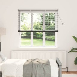 Jaluzea pentru Fereastra cu perdele Manual Negru Aluminiu GartenMobel Dekor