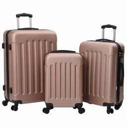 Set de Valize cu blocare 3 pcs roz auriu 50 x 31 x 78 cm GartenMobel Dekor