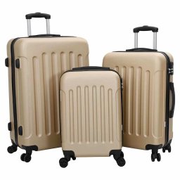 Set de Valize cu blocare 3 pcs Sampanie 50 x 31 x 78 cm GartenMobel Dekor