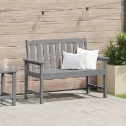 Banca de gradina cu perna Gri deschis 120 x 59 x 88cm HDPE GartenMobel Dekor
