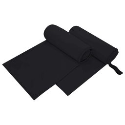 Prosoape Sport 2 pcs Negru 200 x 100 cm Poliester si poliamida GartenMobel Dekor