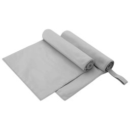 Prosoape Sport 2 pcs Gri 100 x 50 cm Poliester si poliamida GartenMobel Dekor