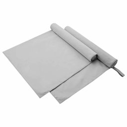 Prosoape Sport 2 pcs Gri 180 x 90 cm Poliester si poliamida GartenMobel Dekor